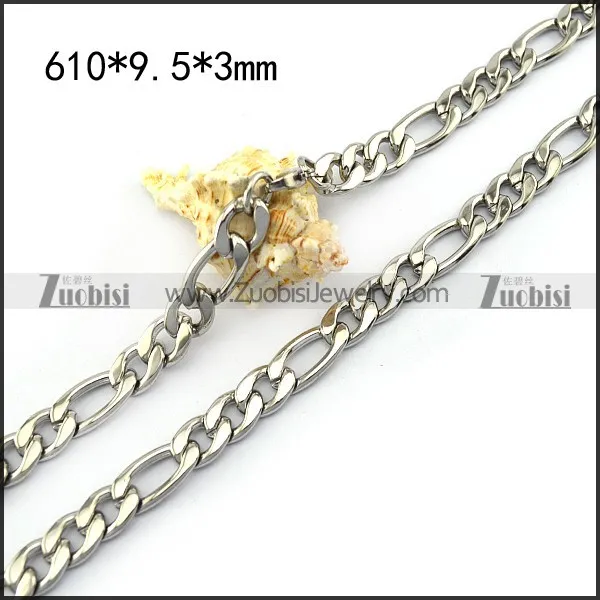 24-inch Long Figaro Chain in 9.5mm Wide n001582