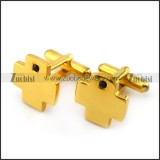 Yellow Gold Stanless Steel Cross Cufflink c000061