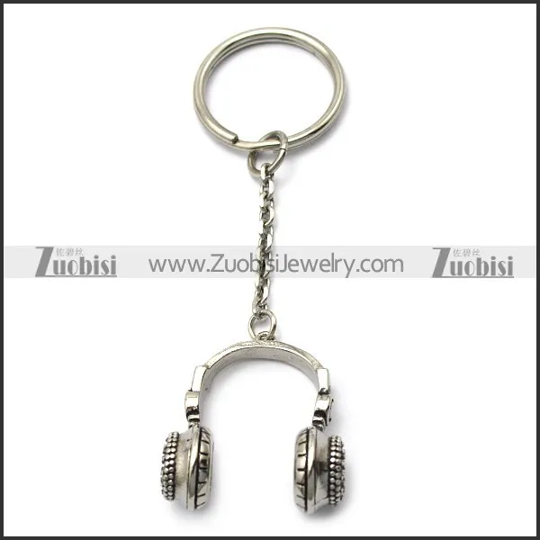 Stainless Steel Headphone Keychain k000021