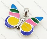 Stainless Steel Colorful Enamel Butterfly pendant - JP090321