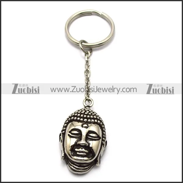 Buddha Head Stainless Steel Keychain k000020