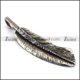 Stainless Steel Casting Feather Charm p003513