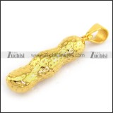 Gold Steel Peanut Pendant p003361
