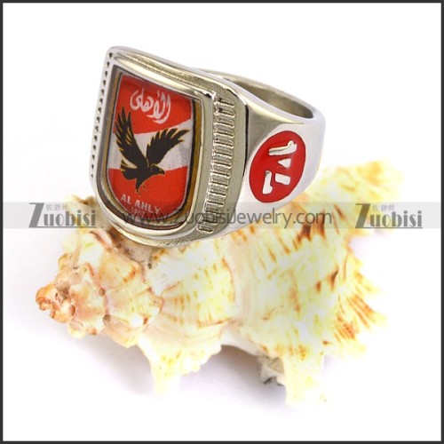 stainless steel eagle ring crafted epoxy r003709