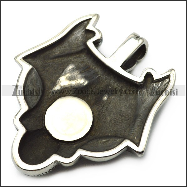 Wolf Pendant with 1 Red Eye and 1 Black Eye p006797