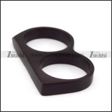 black stainless steel double finger ring for unisex r004712