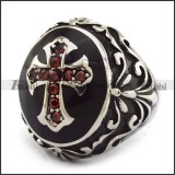 hot welcomed cross ring with red rhinestone r001146