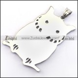 Silver Stainless Steel Owl Cutting Pendant p003248