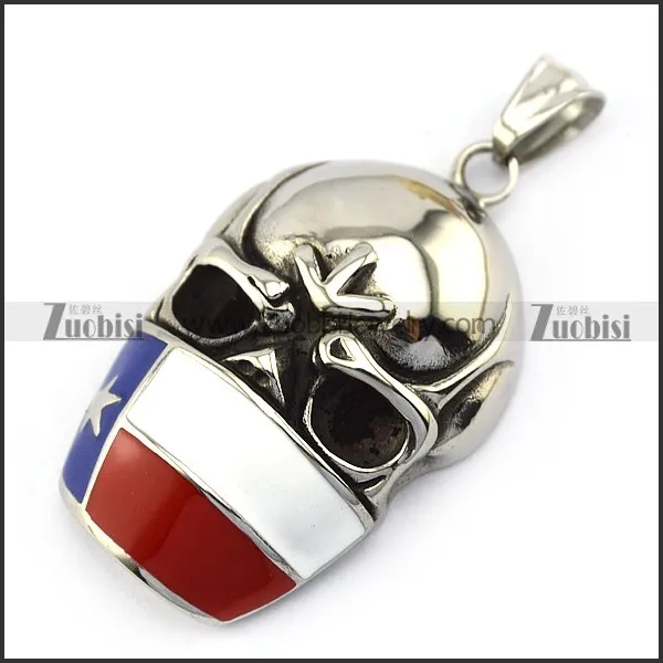 Outlaw Stainless Steel Skull Pendant p004993