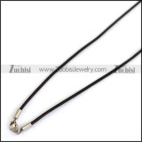 Black Leather Cord Necklace n001182