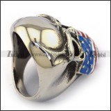 Epoxy Americal Flag Skull Rings for Outlaws r003724