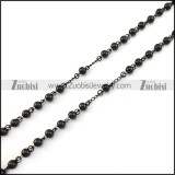 Black Rosary Necklace n001607