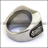 Silver Steel Masonic Ring r003609