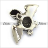 Round Evil Eye Ball Pendant Crafted Casting Bat in Stainless Steel -JP450001