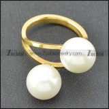 Pearl Ring Designs for Women in Yellow Golden Steel Band r004030
