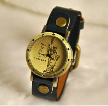Statue of Liberty Wristwatch with Leather Band for Women -AW000010