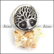 Solid Stainless Steel Oak Ring r003593