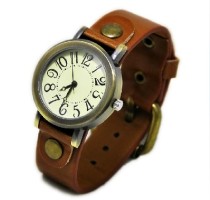 Arabic numerals Watch with real leather for ladies -AW000008
