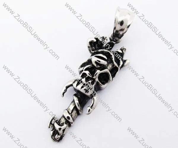 Stainless Steel Skull Charm Pendant - JP420019