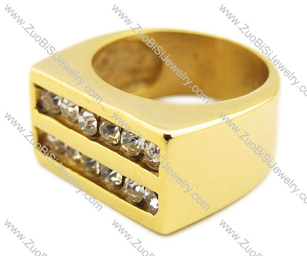 Stainless Steel Stone Ring -JR080002