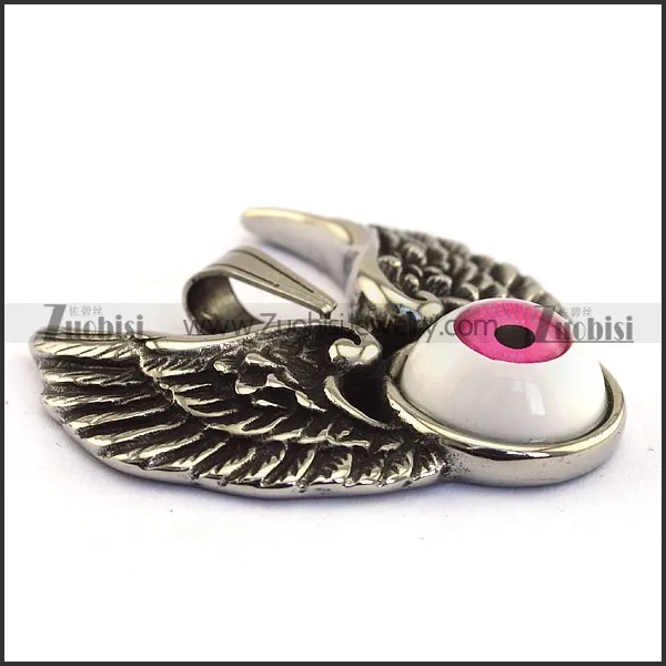 Big Violet Eyeball Angel Wing Pendant p002193