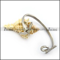 Silver Stainless Steel Anchor Cuff b005411