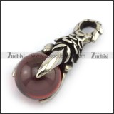 Stainless Steel Claw Pendant held a Ruby Ball p004012