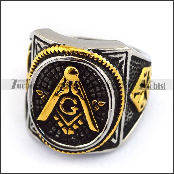 Vintage Gold Masonic Ring r003615