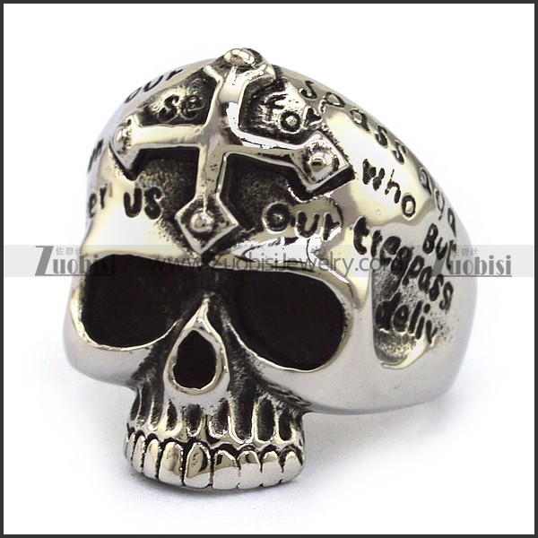 Stainless Steel Skull Ring - JR350120