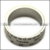 silver three layers time spinner ring r005373