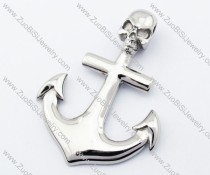 Shiny Simple Stainless Steel Steamboat Anchor Pendant-JP330075
