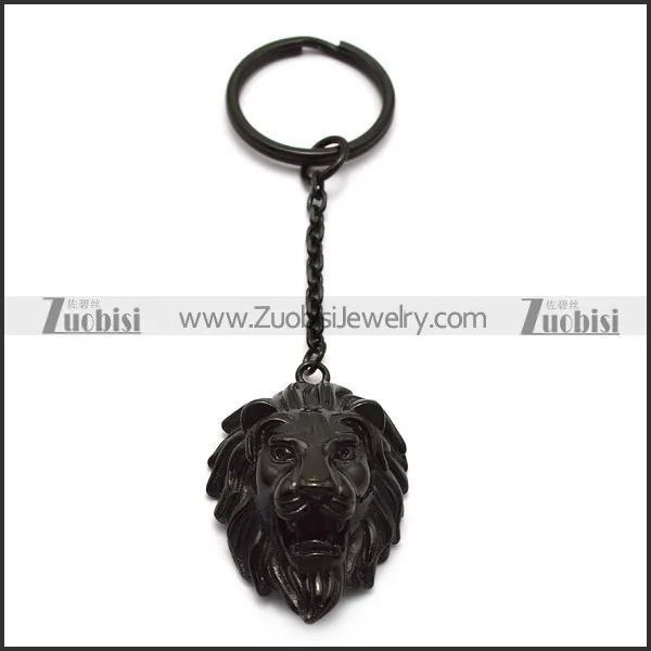 Black Plated Custom Leo Keychain k000009
