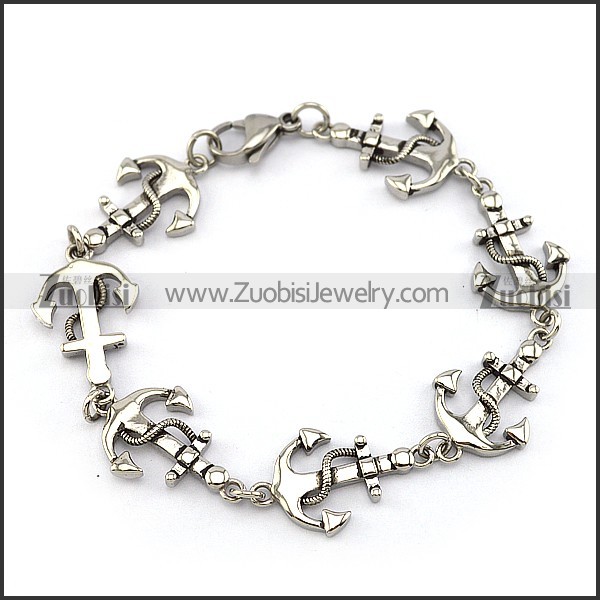 6 Anchor Charms Bracelet b005404