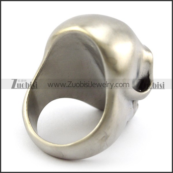 Matte Solid Stainless Steel Skull Ring r004915