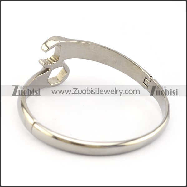 silver tone casting spanner bangle b005958