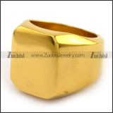 24K Gold Plating Casting Ring with Big Smooth Face r003702