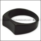simple black blank signet ring for ladies r005410