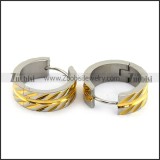 Unique 2 Plating Tones Stainless Steel Earring - e000006