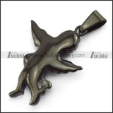 Little Angel Pendant in Black Plating Stainless Steel p004934
