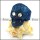 Clear Rhinestone Eyes Flower Skull Ring in Shiny Blue Plating r004312