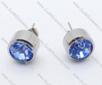 Clear Sky Blue Zircon Stainless Steel earring - JE050006