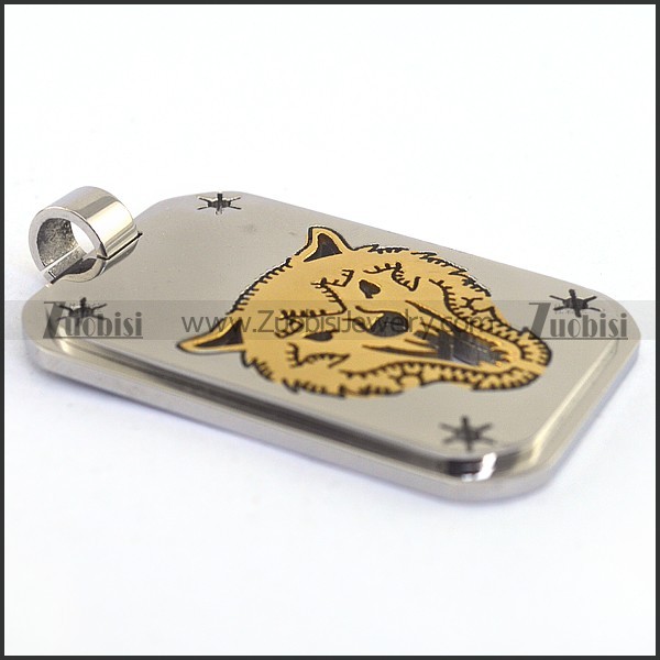 Golden Wolf Cutting Pendant p003244