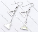 Solid and Hollow Triangle Stainless Steel earring - JE050155
