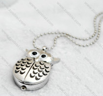Silver Owl Pocket Watch Necklace - PW000003