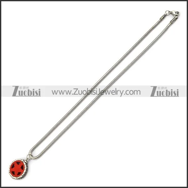 Rhinestones Red Star Pendant Snake Chain n001739