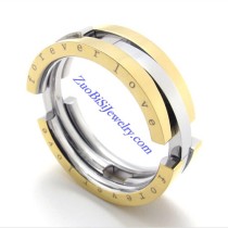 8mm Wide Gold Plating Flexible FOREVER LOVE Rings as Great Valentine Gift for Sweetheart JR430007