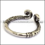 Steel Ring in shape of Golden Hoop for Money King r003878