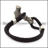Hammer Black Leather Bracelet b006301
