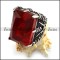 Clear Red Jumbo Square Stone Ring r004226