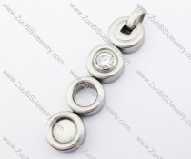 Stainless Steel Clear Stone Pendant - JP420003